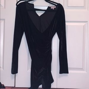 black velvet long sleeve dress